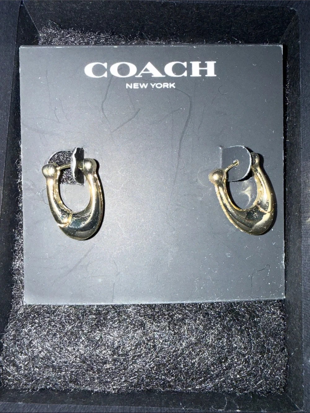 Coach Gold-Tone Small Hoop Earrings - Picture 2 of 5